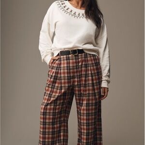 Anthropologie Maeve the Avery sparkle Plaid Trousers